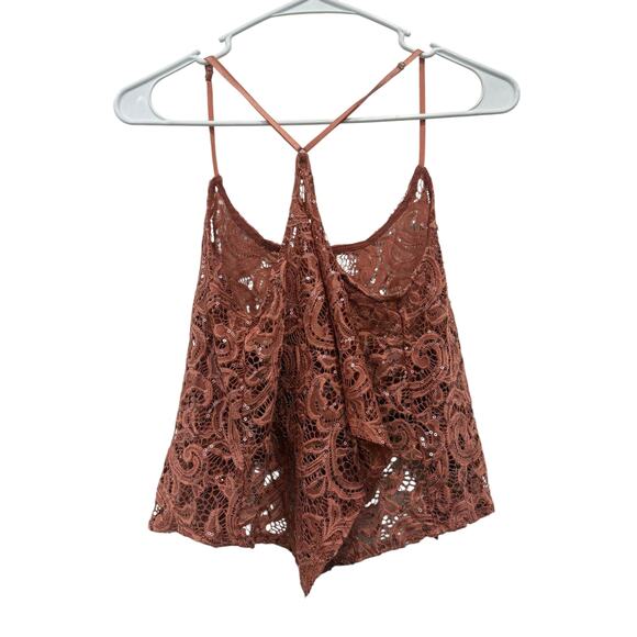 NWOT Intimately Free People Best Idea Lace Sequin Open Tank Cami Extra Small - Picture 4 of 5